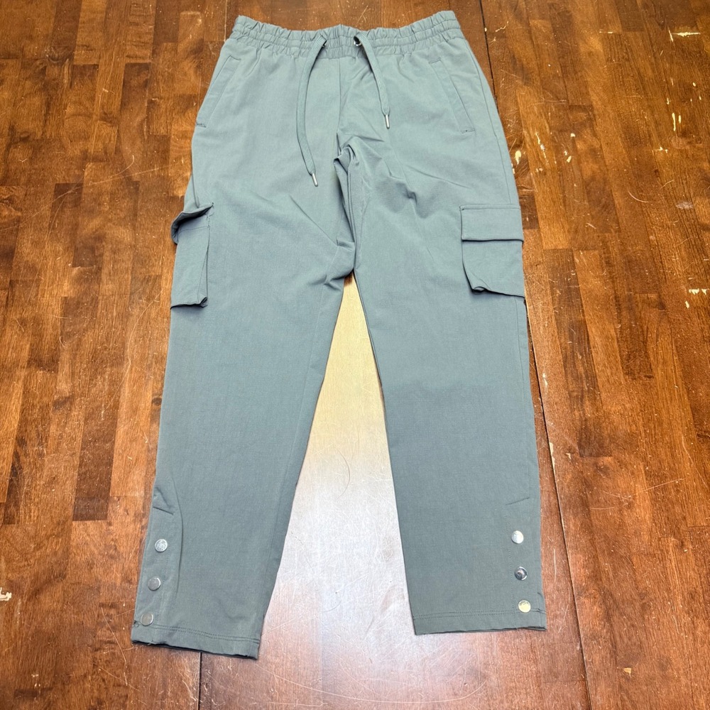 Maniere De Voir Cargo Joggers‎ Women US 32 Gray Snap Ankle Utility Pants